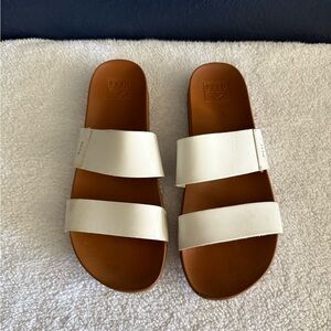 White Double Strap Reef Cushion Sandals